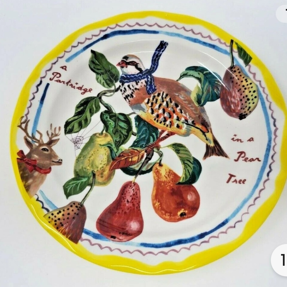 Anthropologie Nathalie Lete Partridge Pear Tree Plate